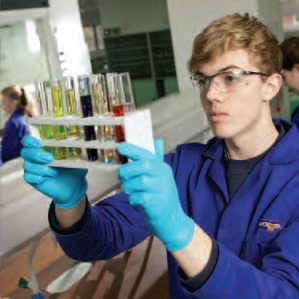 Liam Baguley at work in the lab