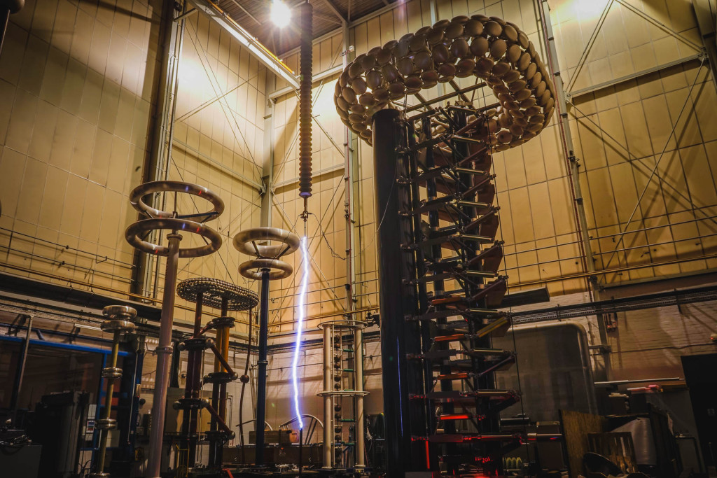 Testing the impulse generator at The University of Manchester High Voltage Laboratory. Image © Enna Bartlett