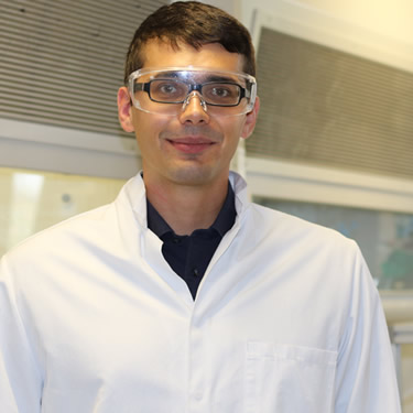 Thomas posing for us while we toured his lab!