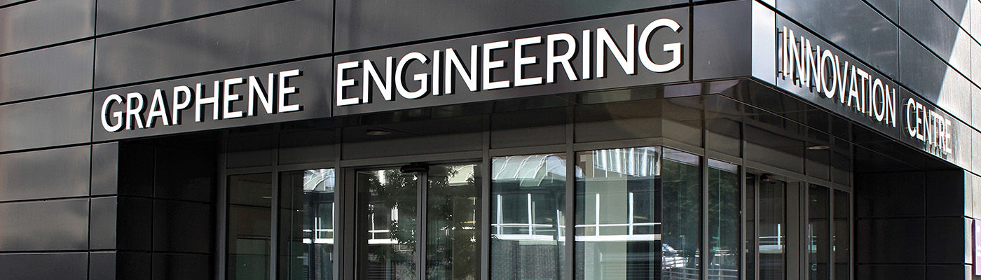 Entrance to the Graphene Engineering Innovation Centre (GEIC) at The University of Manchester