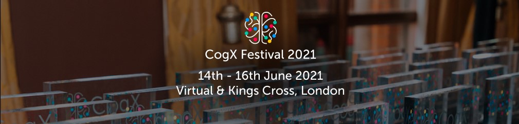 Banner image featuring dates for CogX festival: 14-16 June 2021