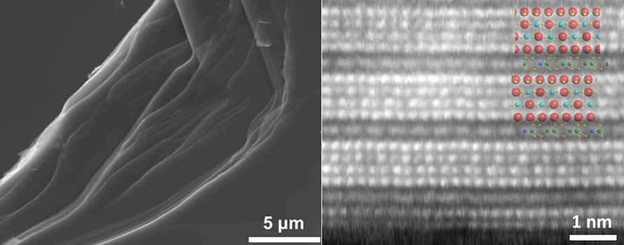 microscope image of the structure of natural van der Waals heterstructures