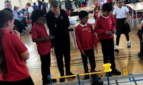 Pupils from Greater Manchester schools at the Vex Robotics workshop