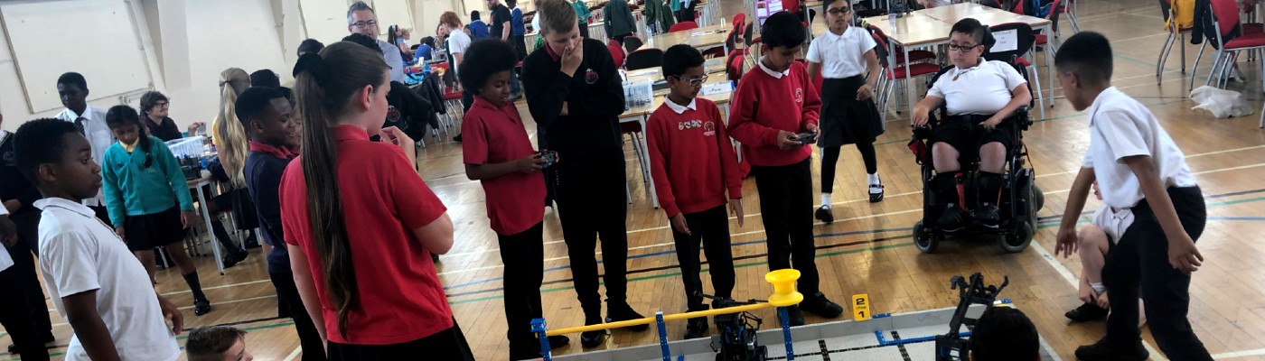 Pupils from Greater Manchester schools at the Vex Robotics workshop