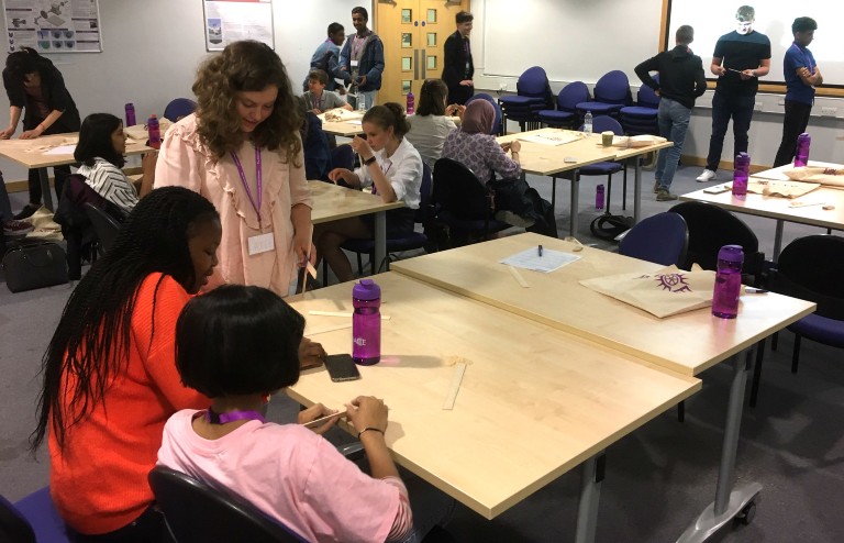 Work experience - Year 10 pupils making boomerangs