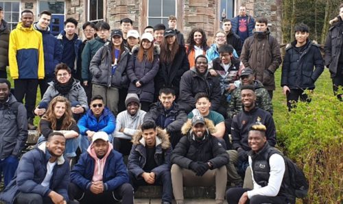 Group photo of civil engineering students on a field trip to Patterdale, Cumbria