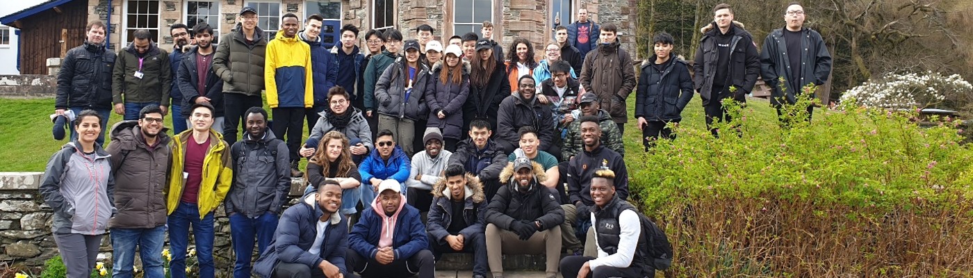 Group photo of civil engineering students on a field trip to Patterdale, Cumbria