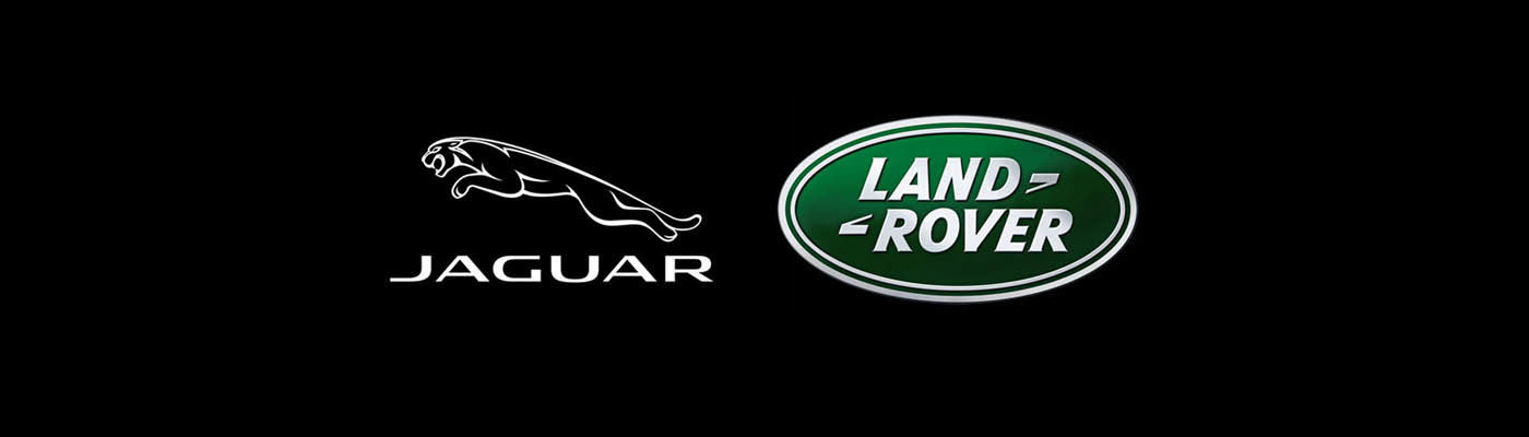 Jaguar and Land Rover logos on a black background