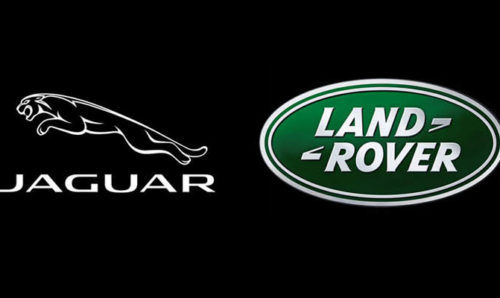 Jaguar and Land Rover logos on a black background