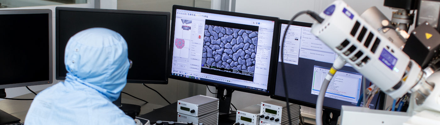 Researcher preparing graphene sample