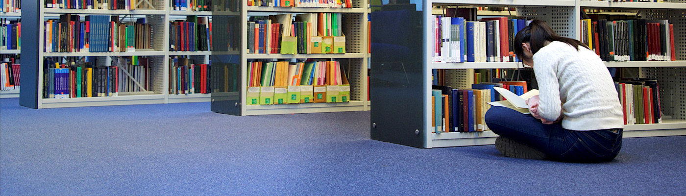 students in the library