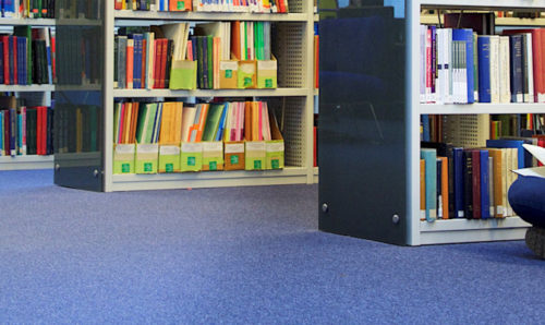 students in the library