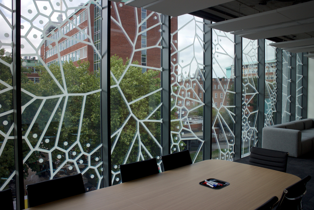 physics design on meeting room windows