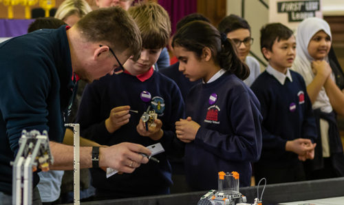 Children competing in First LEGO League challenge