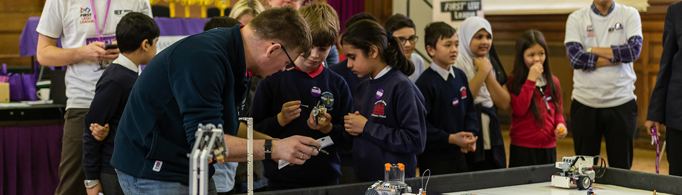 Children competing in First LEGO League challenge