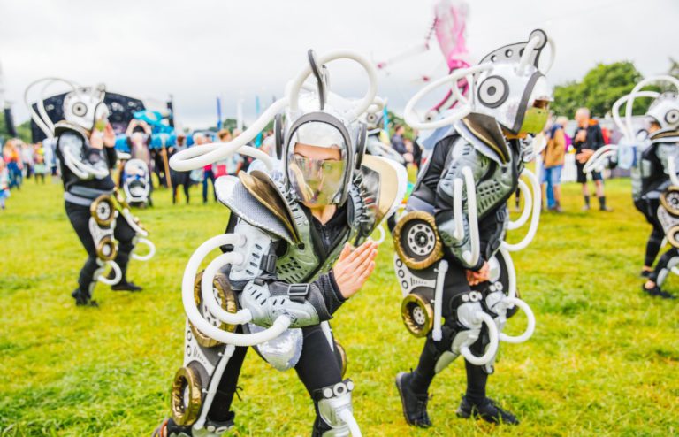 Costumed dancers