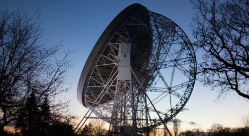 Lovell telescope at sunset