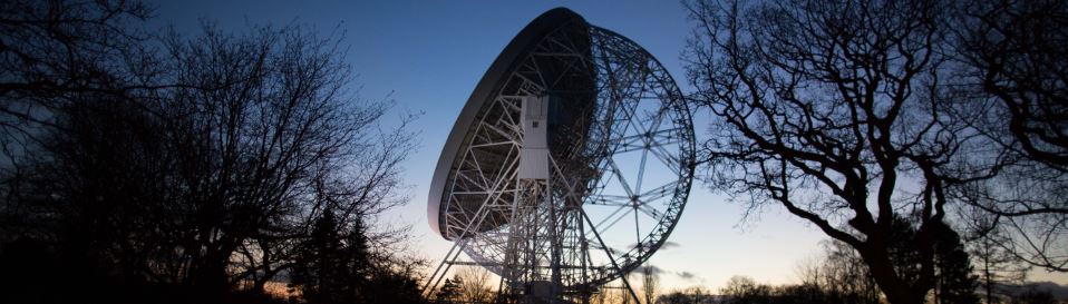 Lovell telescope at sunset