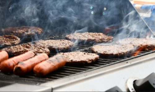 meat on a barbecue
