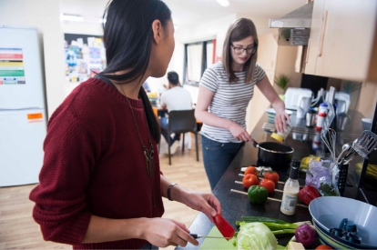 Students cooking