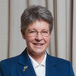 Dame Jocelyn Bell Burnell in a blue jacket