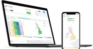 Heat map image on laptop and phone