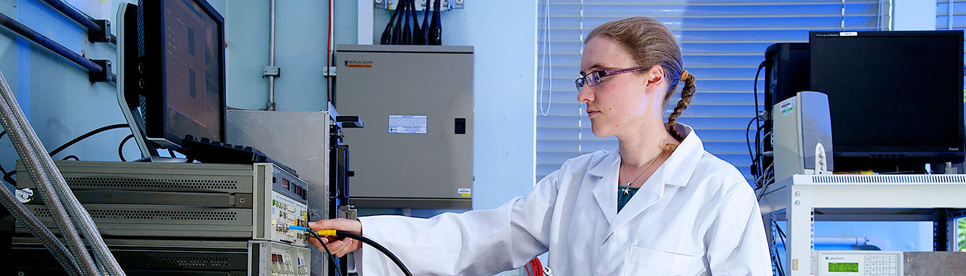 Woman in science lab