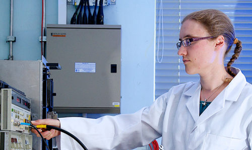 Woman in science lab