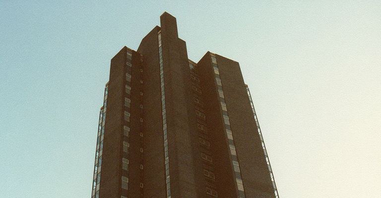 The concrete side of the Maths Tower