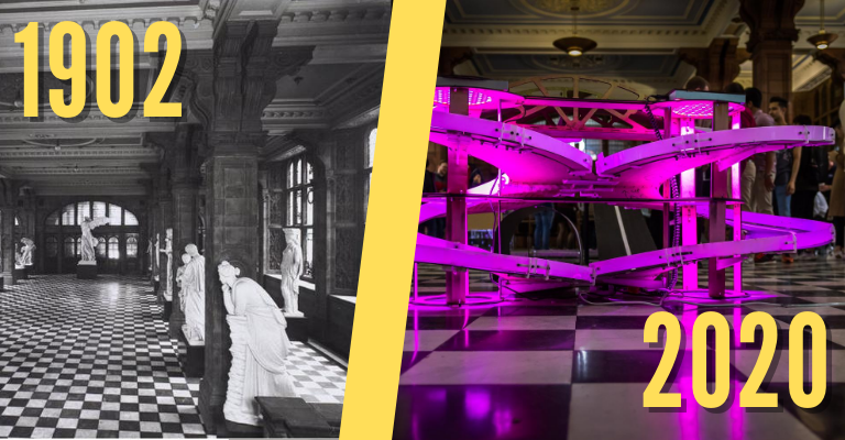 Inside Sackville Street Building in 1902 and 2020