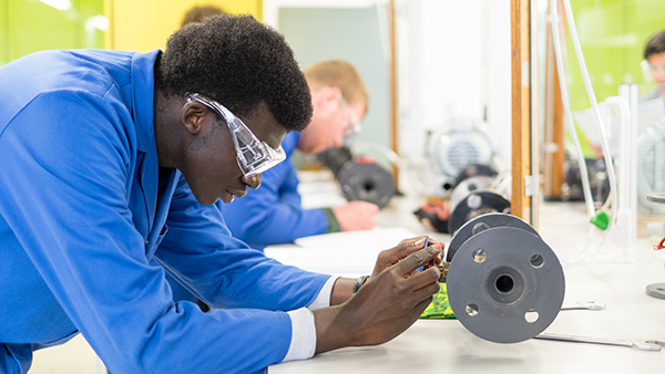 Black male scientist in lab coat