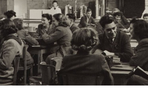 Students in the Students' Union coffee bar 1944