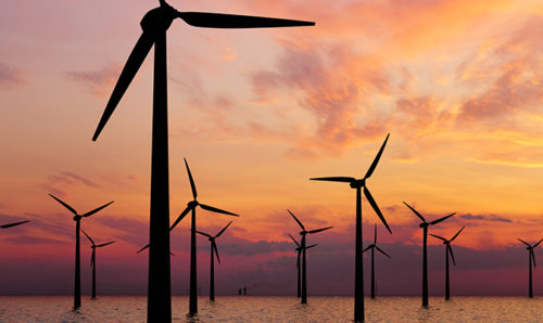 Wind turbines in the sea