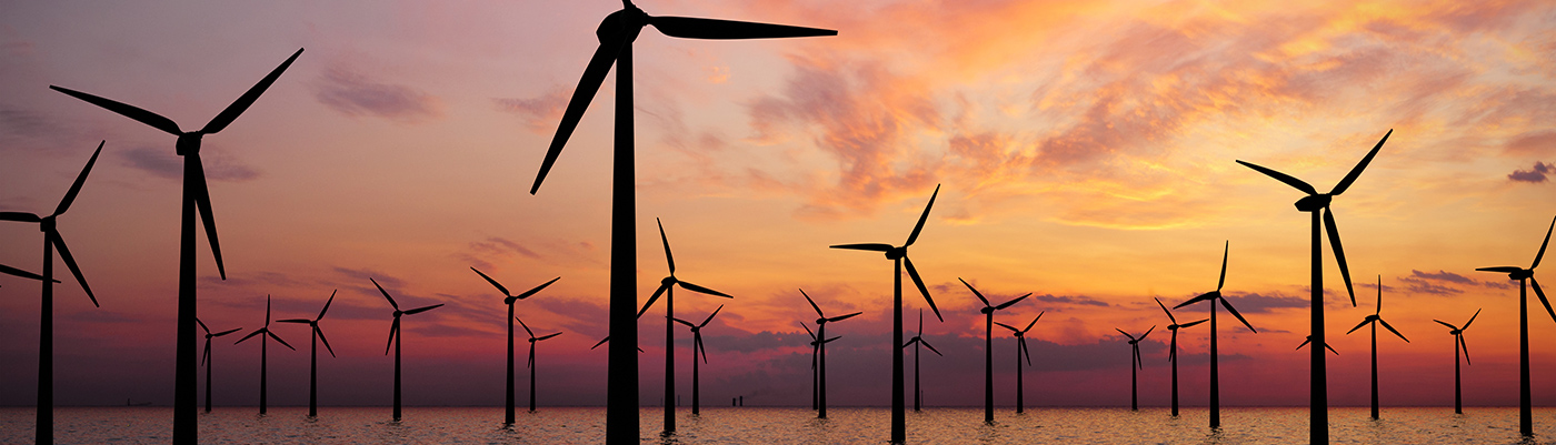 Wind turbines in the sea