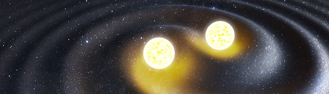 Visual representation of a binary star system