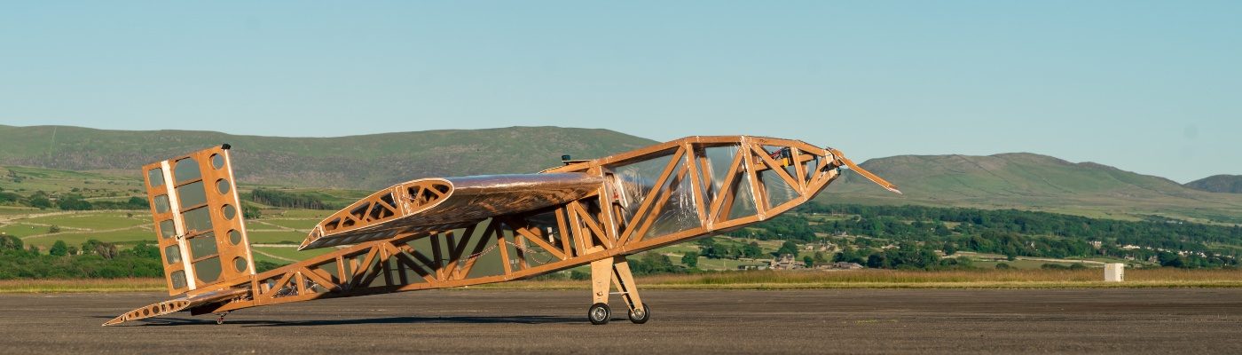 The world's largest foamboard aircraft on the ground at Snowdonia Flight School.