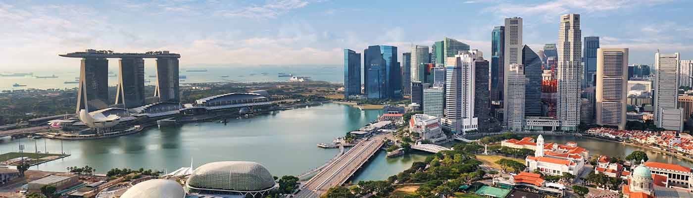 Aerial view of Singapore skyline