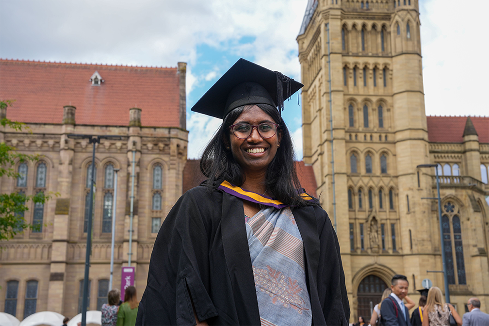 A student graduating The University of Manchester.
