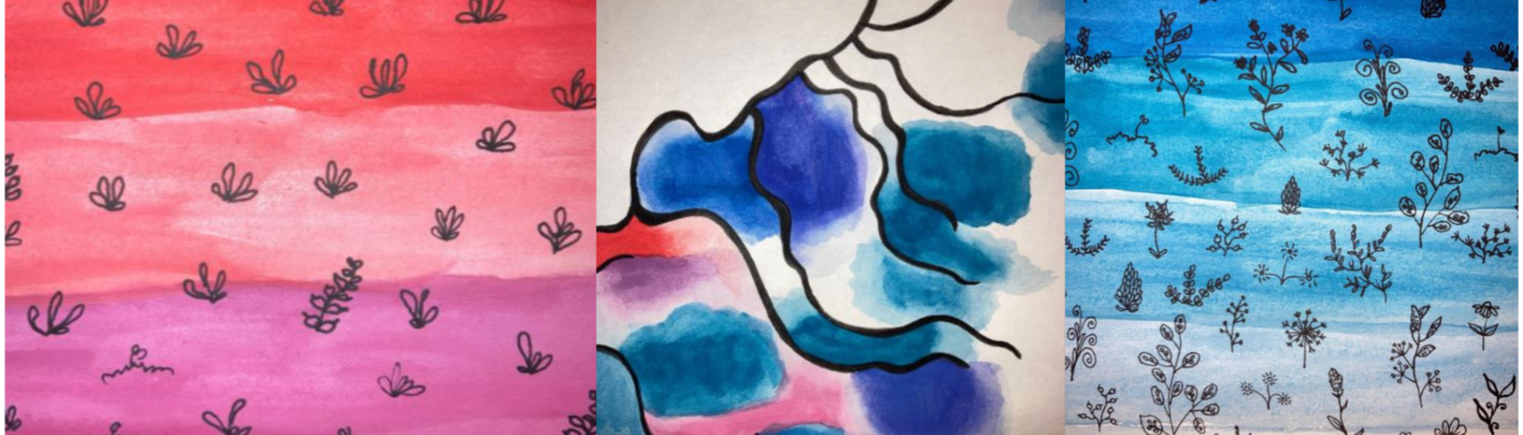 A collage of artwork by a student