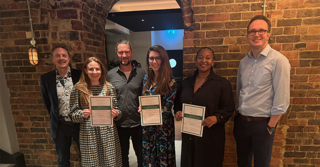 Dr Amy Benstead and Dr Victoria Stephens with their award certificates 