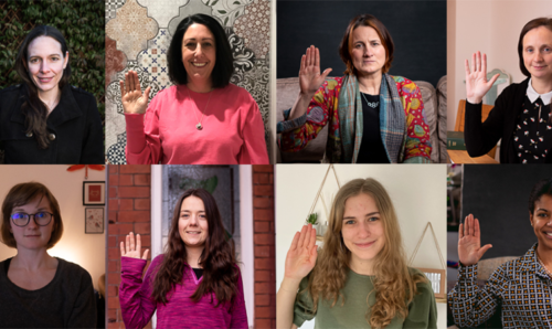 Collage of staff and students taking part in International Women's Day