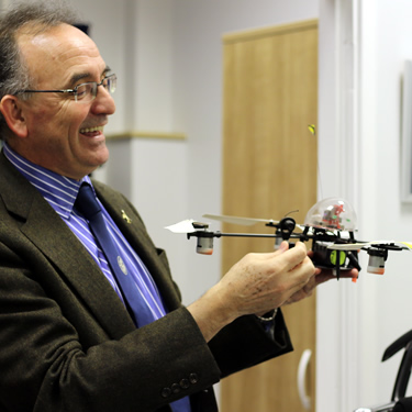 Costas with one of his very own flying machines!