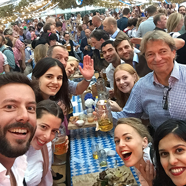 Charlotte and her team celebrate at Oktoberfest